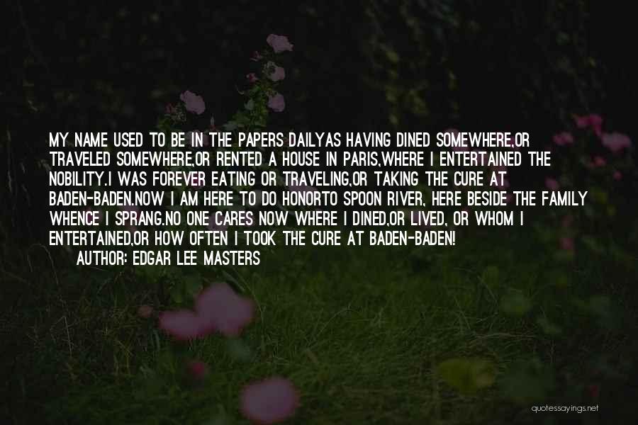 Edgar Lee Masters Quotes: My Name Used To Be In The Papers Dailyas Having Dined Somewhere,or Traveled Somewhere,or Rented A House In Paris,where I
