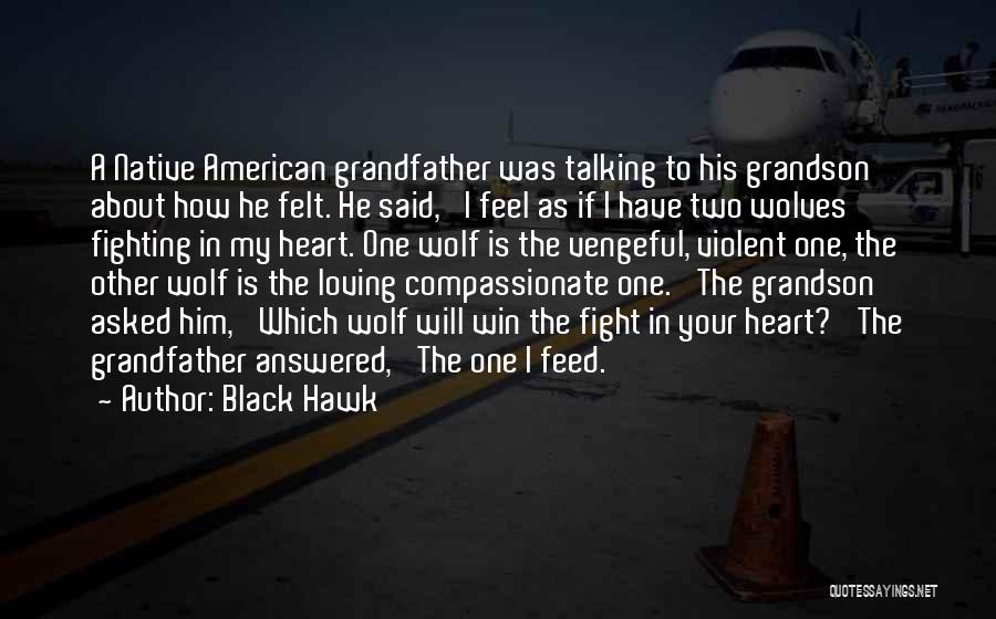 Black Hawk Quotes: A Native American Grandfather Was Talking To His Grandson About How He Felt. He Said, 'i Feel As If I