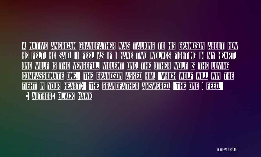 Black Hawk Quotes: A Native American Grandfather Was Talking To His Grandson About How He Felt. He Said, 'i Feel As If I