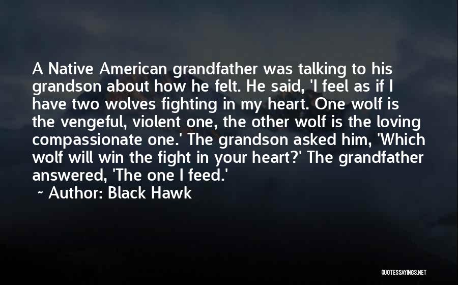 Black Hawk Quotes: A Native American Grandfather Was Talking To His Grandson About How He Felt. He Said, 'i Feel As If I