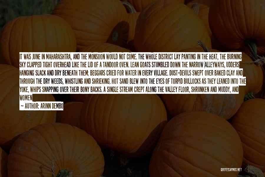 Arinn Dembo Quotes: It Was June In Maharashtra, And The Monsoon Would Not Come. The Whole District Lay Panting In The Heat, The