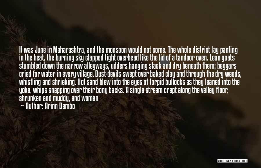 Arinn Dembo Quotes: It Was June In Maharashtra, And The Monsoon Would Not Come. The Whole District Lay Panting In The Heat, The