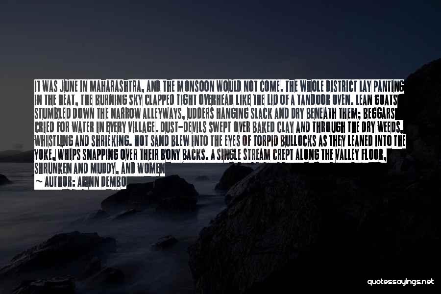 Arinn Dembo Quotes: It Was June In Maharashtra, And The Monsoon Would Not Come. The Whole District Lay Panting In The Heat, The