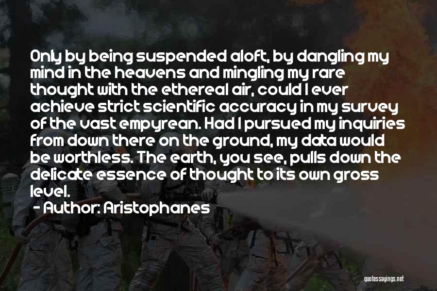 Aristophanes Quotes: Only By Being Suspended Aloft, By Dangling My Mind In The Heavens And Mingling My Rare Thought With The Ethereal