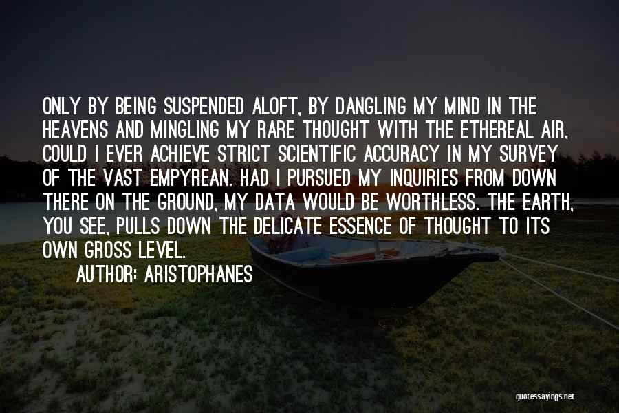 Aristophanes Quotes: Only By Being Suspended Aloft, By Dangling My Mind In The Heavens And Mingling My Rare Thought With The Ethereal