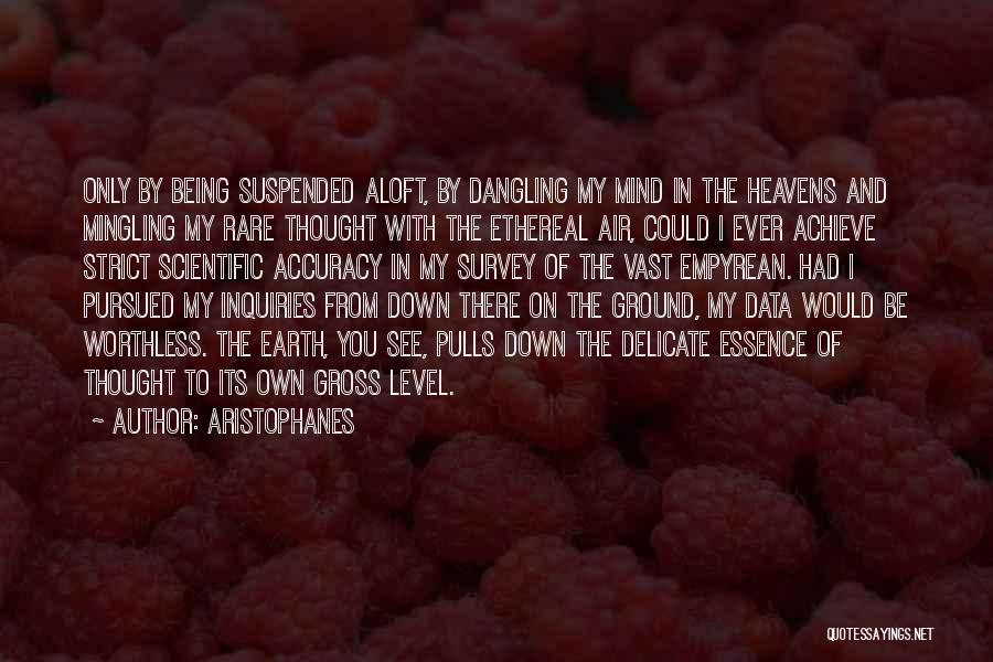 Aristophanes Quotes: Only By Being Suspended Aloft, By Dangling My Mind In The Heavens And Mingling My Rare Thought With The Ethereal