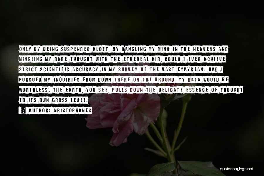 Aristophanes Quotes: Only By Being Suspended Aloft, By Dangling My Mind In The Heavens And Mingling My Rare Thought With The Ethereal