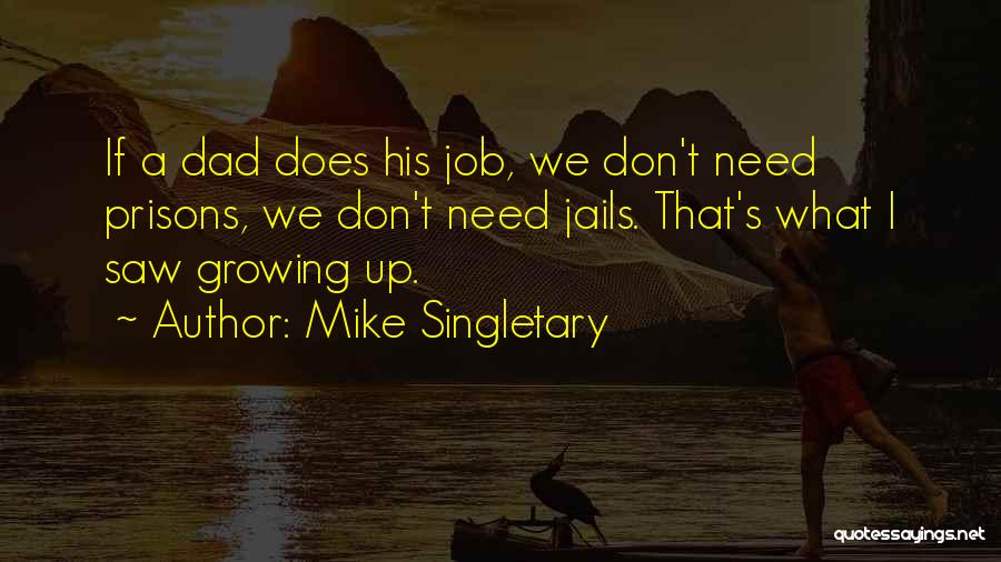 Mike Singletary Quotes: If A Dad Does His Job, We Don't Need Prisons, We Don't Need Jails. That's What I Saw Growing Up.