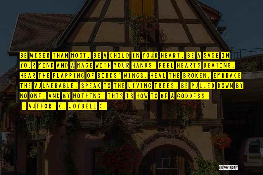 C. JoyBell C. Quotes: Be Wiser Than Most, Be A Child In Your Heart, Be A Sage In Your Mind And A Mage With