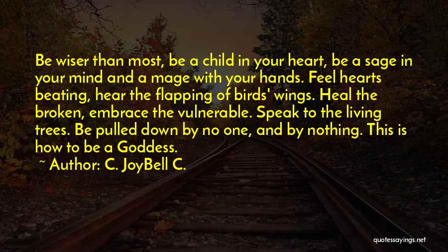 C. JoyBell C. Quotes: Be Wiser Than Most, Be A Child In Your Heart, Be A Sage In Your Mind And A Mage With