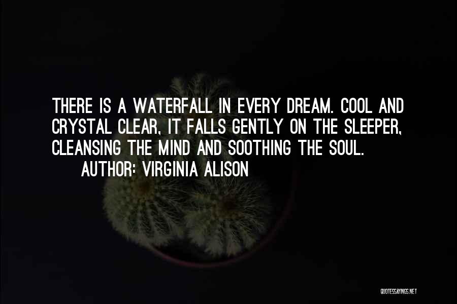 Virginia Alison Quotes: There Is A Waterfall In Every Dream. Cool And Crystal Clear, It Falls Gently On The Sleeper, Cleansing The Mind