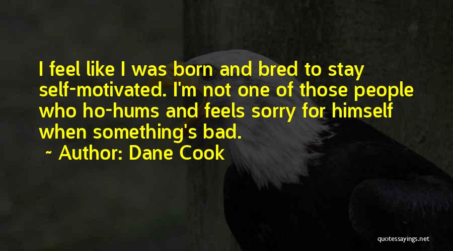 Dane Cook Quotes: I Feel Like I Was Born And Bred To Stay Self-motivated. I'm Not One Of Those People Who Ho-hums And