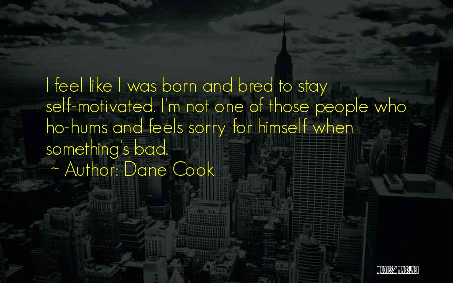 Dane Cook Quotes: I Feel Like I Was Born And Bred To Stay Self-motivated. I'm Not One Of Those People Who Ho-hums And