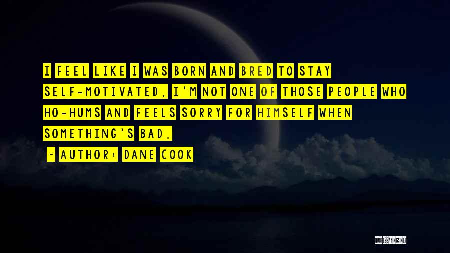 Dane Cook Quotes: I Feel Like I Was Born And Bred To Stay Self-motivated. I'm Not One Of Those People Who Ho-hums And