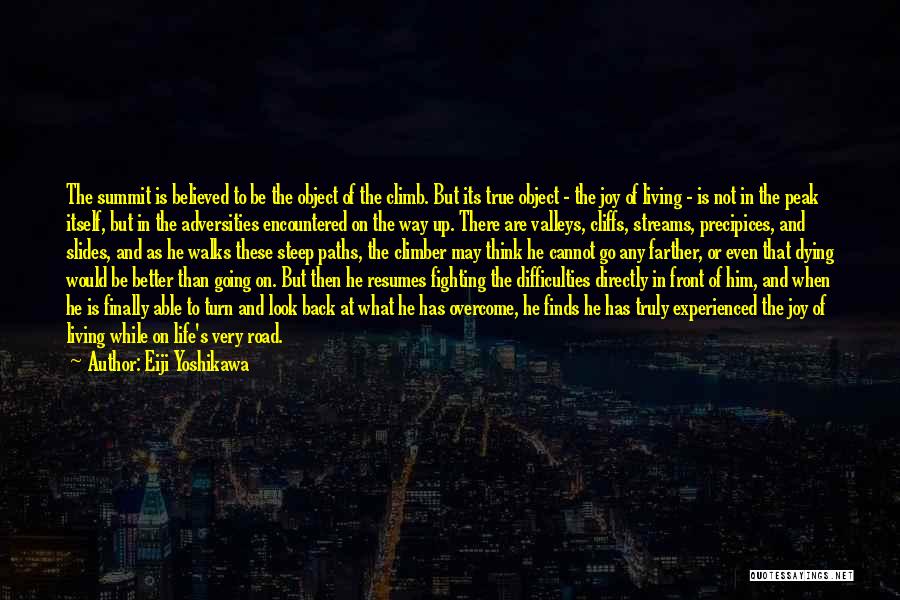 Eiji Yoshikawa Quotes: The Summit Is Believed To Be The Object Of The Climb. But Its True Object - The Joy Of Living