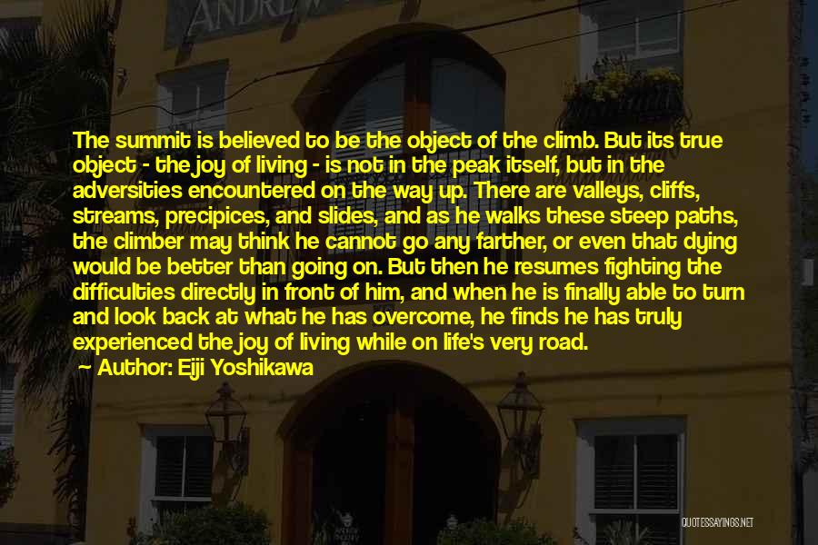 Eiji Yoshikawa Quotes: The Summit Is Believed To Be The Object Of The Climb. But Its True Object - The Joy Of Living