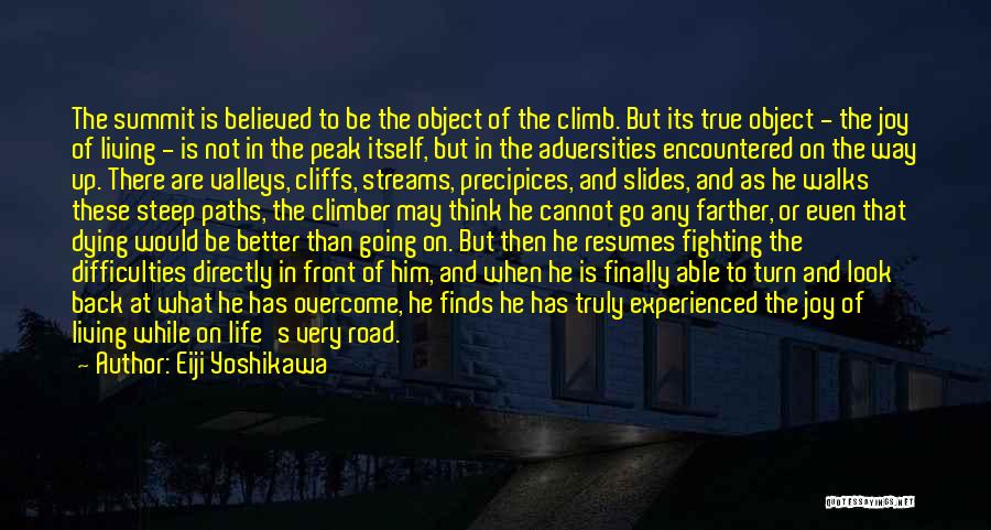 Eiji Yoshikawa Quotes: The Summit Is Believed To Be The Object Of The Climb. But Its True Object - The Joy Of Living