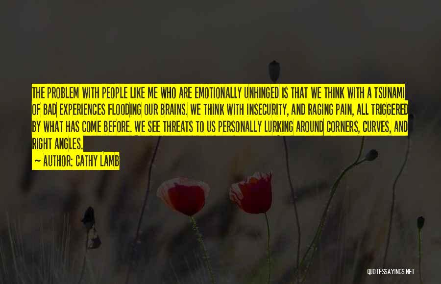 Cathy Lamb Quotes: The Problem With People Like Me Who Are Emotionally Unhinged Is That We Think With A Tsunami Of Bad Experiences