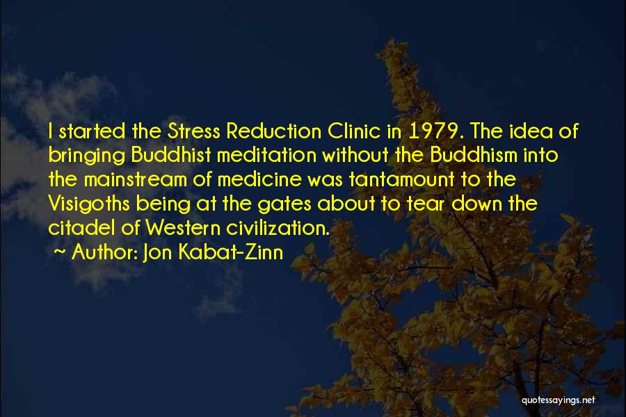 Jon Kabat-Zinn Quotes: I Started The Stress Reduction Clinic In 1979. The Idea Of Bringing Buddhist Meditation Without The Buddhism Into The Mainstream