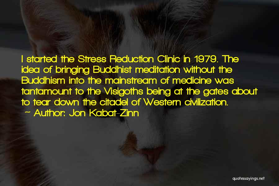 Jon Kabat-Zinn Quotes: I Started The Stress Reduction Clinic In 1979. The Idea Of Bringing Buddhist Meditation Without The Buddhism Into The Mainstream