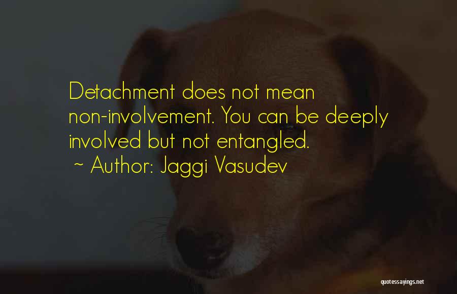 Jaggi Vasudev Quotes: Detachment Does Not Mean Non-involvement. You Can Be Deeply Involved But Not Entangled.