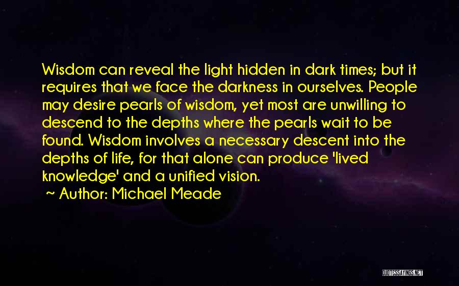 Michael Meade Quotes: Wisdom Can Reveal The Light Hidden In Dark Times; But It Requires That We Face The Darkness In Ourselves. People