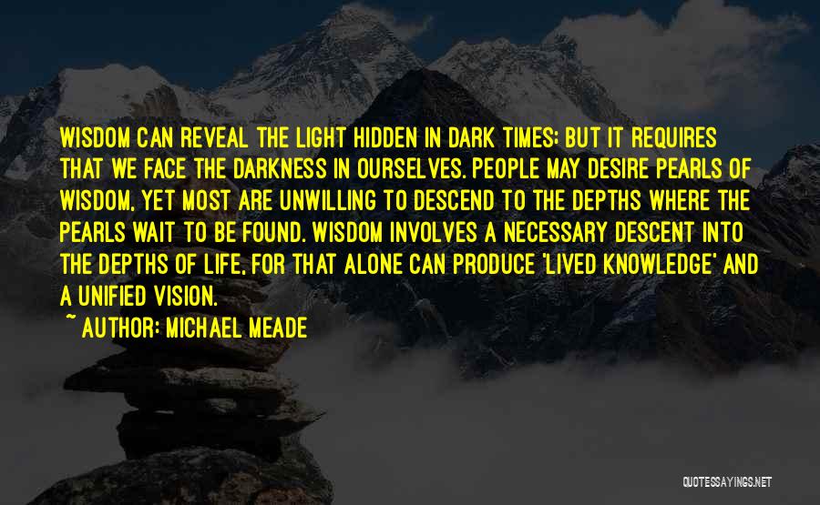 Michael Meade Quotes: Wisdom Can Reveal The Light Hidden In Dark Times; But It Requires That We Face The Darkness In Ourselves. People