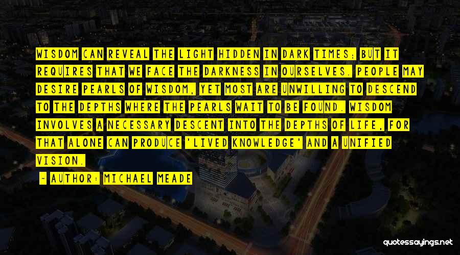 Michael Meade Quotes: Wisdom Can Reveal The Light Hidden In Dark Times; But It Requires That We Face The Darkness In Ourselves. People