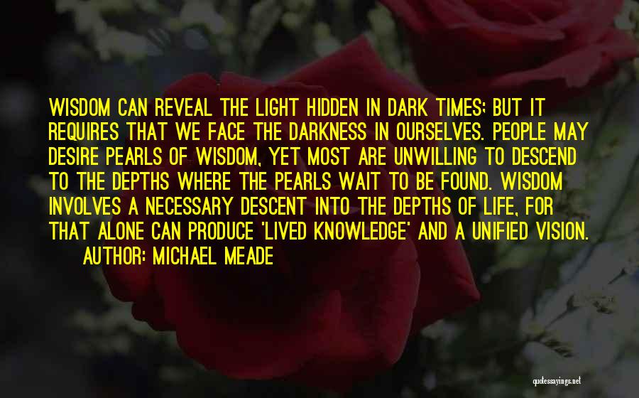 Michael Meade Quotes: Wisdom Can Reveal The Light Hidden In Dark Times; But It Requires That We Face The Darkness In Ourselves. People