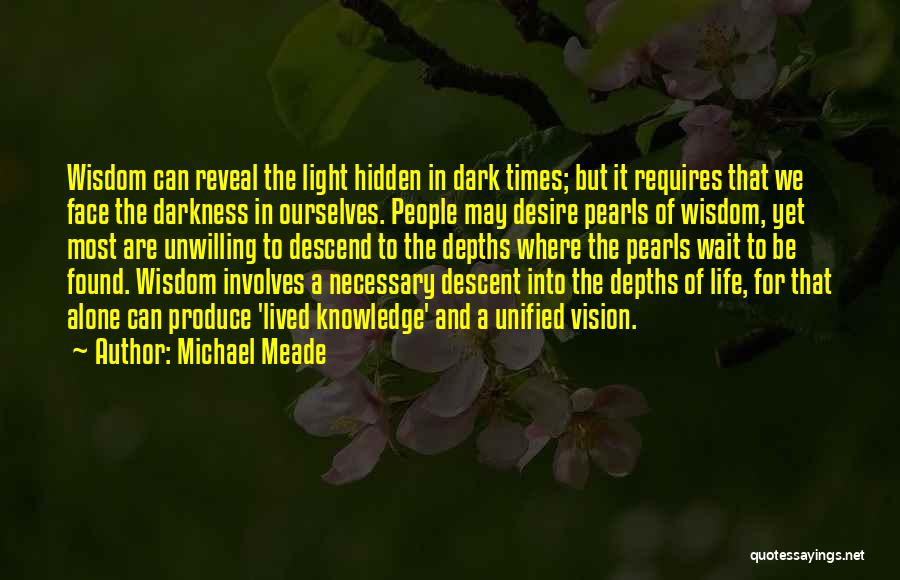 Michael Meade Quotes: Wisdom Can Reveal The Light Hidden In Dark Times; But It Requires That We Face The Darkness In Ourselves. People