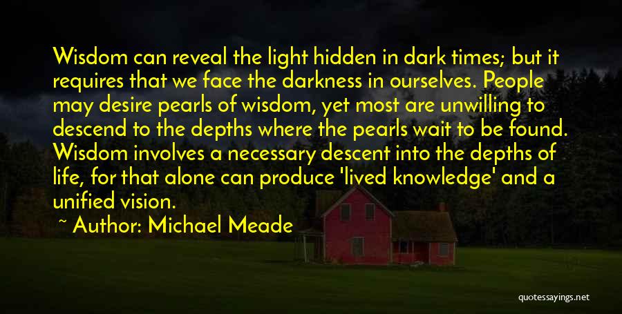 Michael Meade Quotes: Wisdom Can Reveal The Light Hidden In Dark Times; But It Requires That We Face The Darkness In Ourselves. People