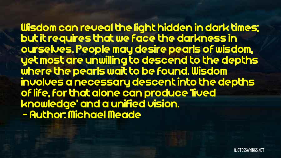 Michael Meade Quotes: Wisdom Can Reveal The Light Hidden In Dark Times; But It Requires That We Face The Darkness In Ourselves. People