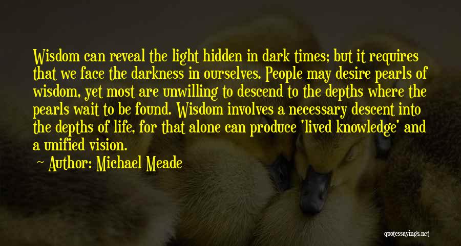 Michael Meade Quotes: Wisdom Can Reveal The Light Hidden In Dark Times; But It Requires That We Face The Darkness In Ourselves. People