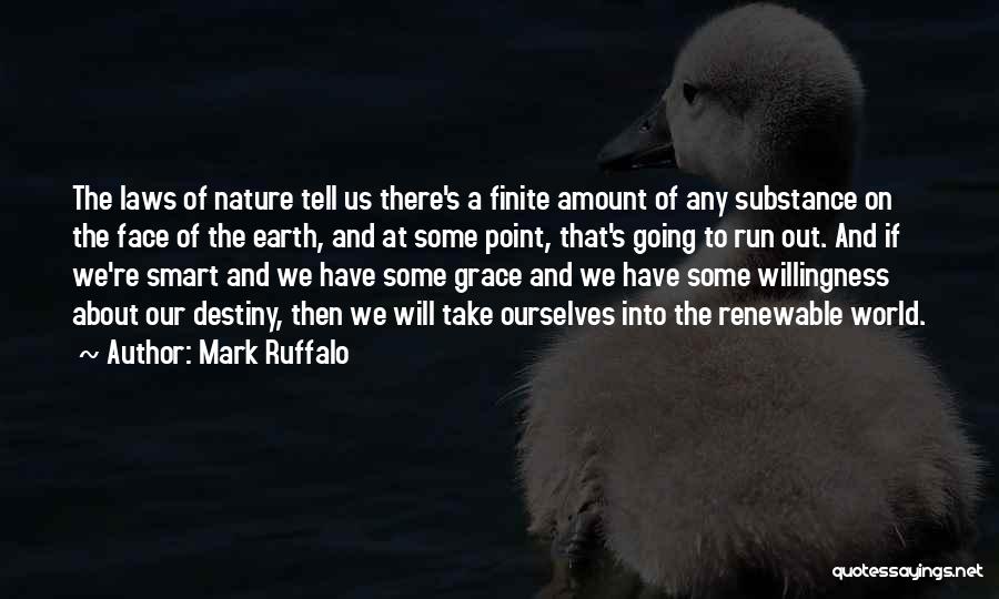 Mark Ruffalo Quotes: The Laws Of Nature Tell Us There's A Finite Amount Of Any Substance On The Face Of The Earth, And