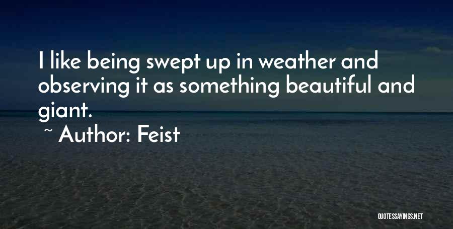 Feist Quotes: I Like Being Swept Up In Weather And Observing It As Something Beautiful And Giant.