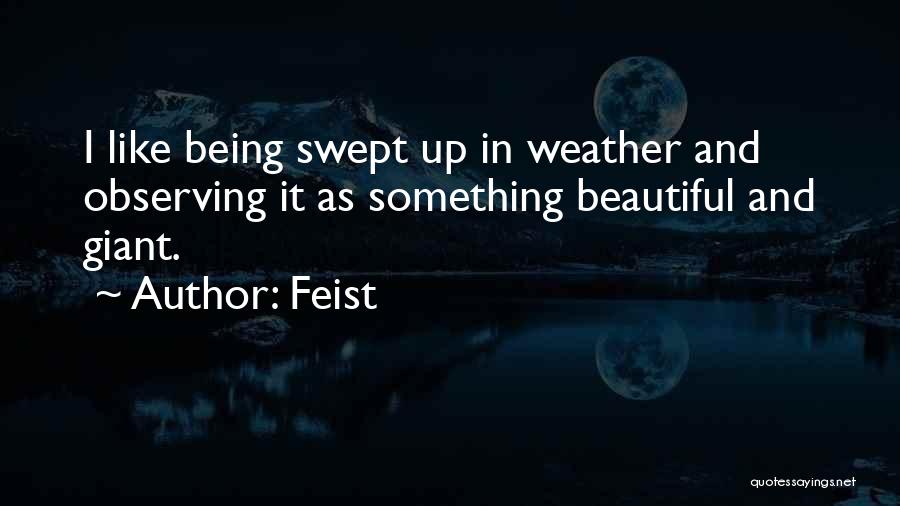 Feist Quotes: I Like Being Swept Up In Weather And Observing It As Something Beautiful And Giant.