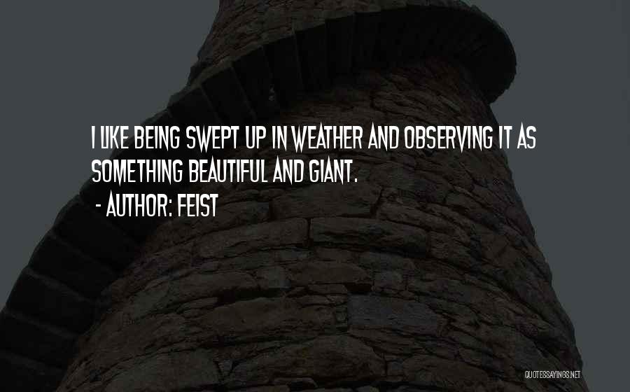 Feist Quotes: I Like Being Swept Up In Weather And Observing It As Something Beautiful And Giant.