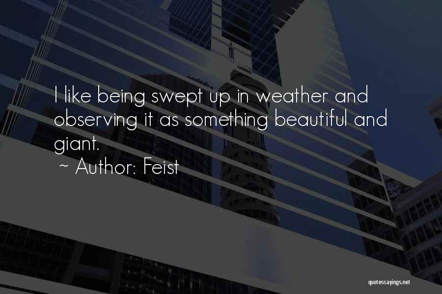 Feist Quotes: I Like Being Swept Up In Weather And Observing It As Something Beautiful And Giant.