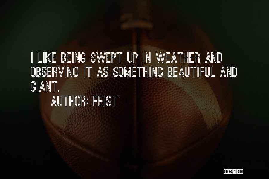 Feist Quotes: I Like Being Swept Up In Weather And Observing It As Something Beautiful And Giant.