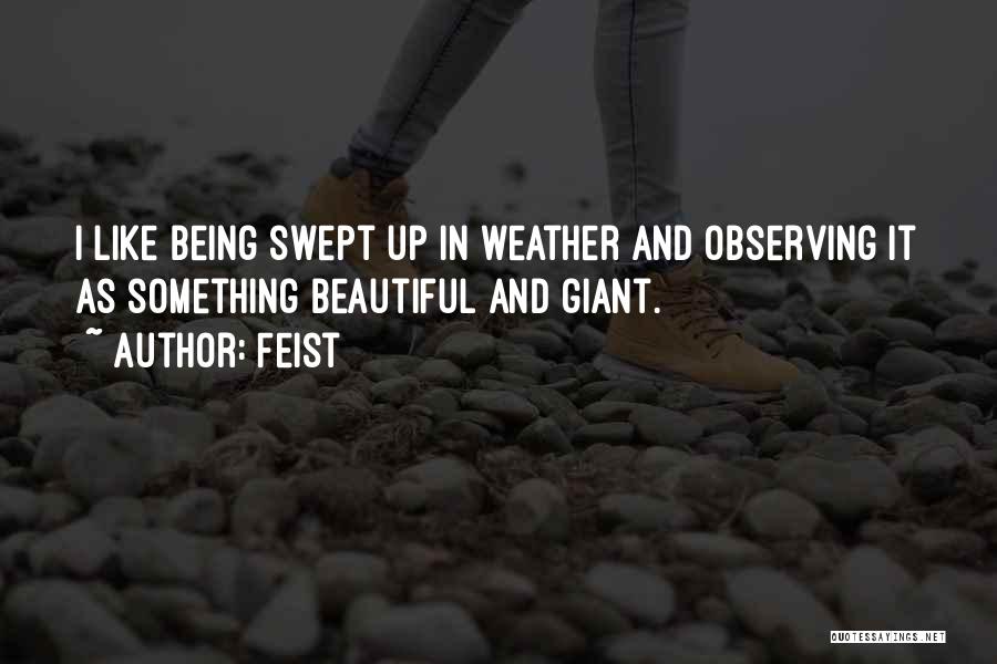 Feist Quotes: I Like Being Swept Up In Weather And Observing It As Something Beautiful And Giant.