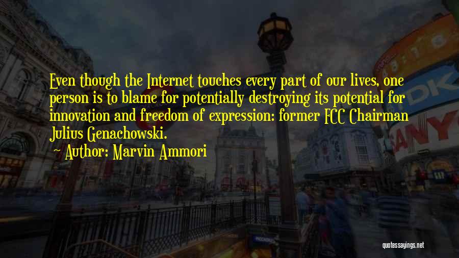 Marvin Ammori Quotes: Even Though The Internet Touches Every Part Of Our Lives, One Person Is To Blame For Potentially Destroying Its Potential