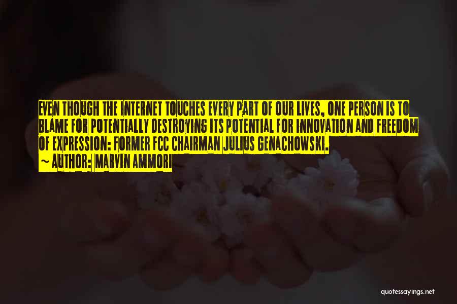 Marvin Ammori Quotes: Even Though The Internet Touches Every Part Of Our Lives, One Person Is To Blame For Potentially Destroying Its Potential