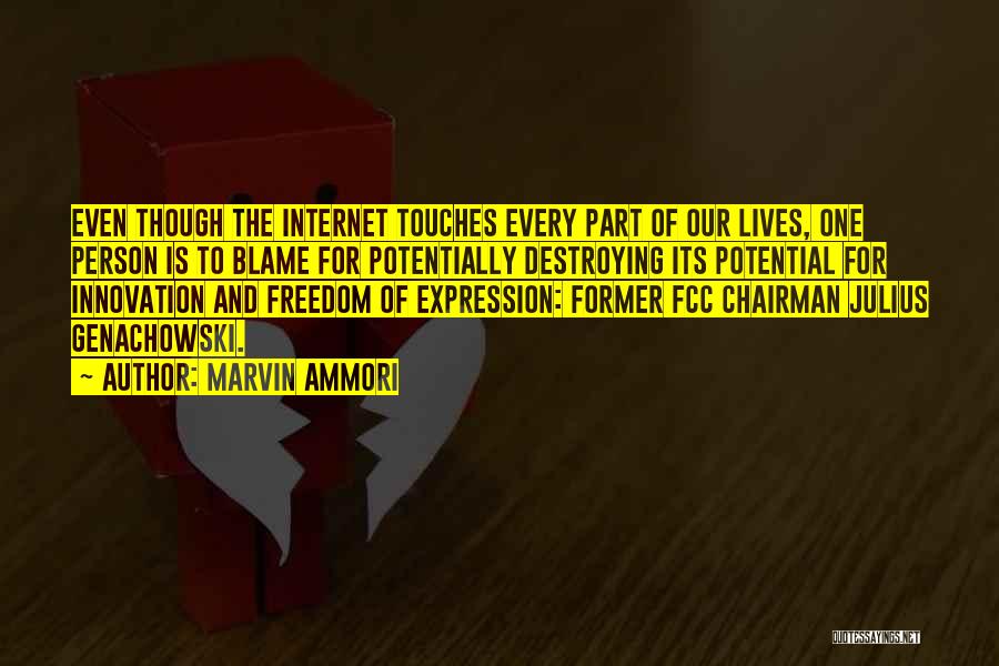 Marvin Ammori Quotes: Even Though The Internet Touches Every Part Of Our Lives, One Person Is To Blame For Potentially Destroying Its Potential