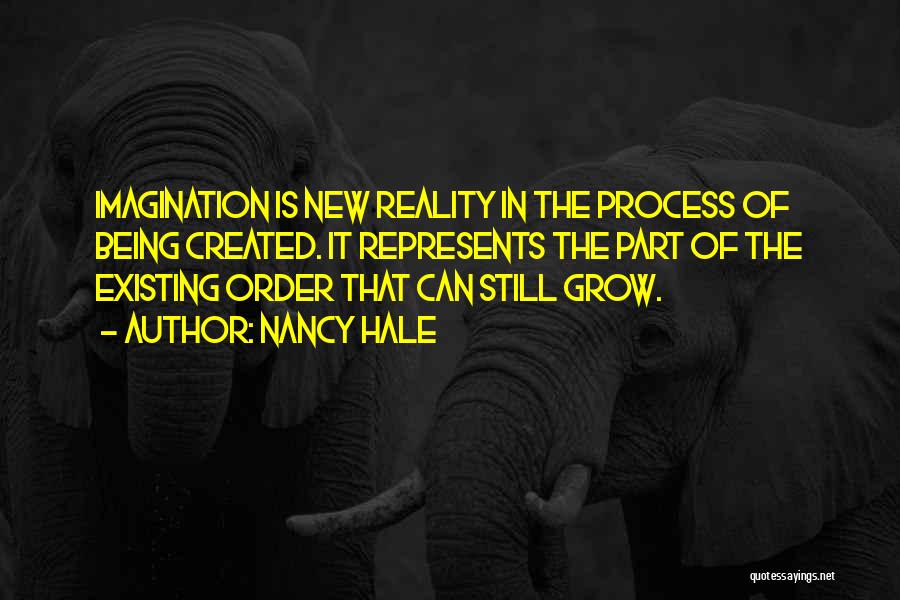 Nancy Hale Quotes: Imagination Is New Reality In The Process Of Being Created. It Represents The Part Of The Existing Order That Can