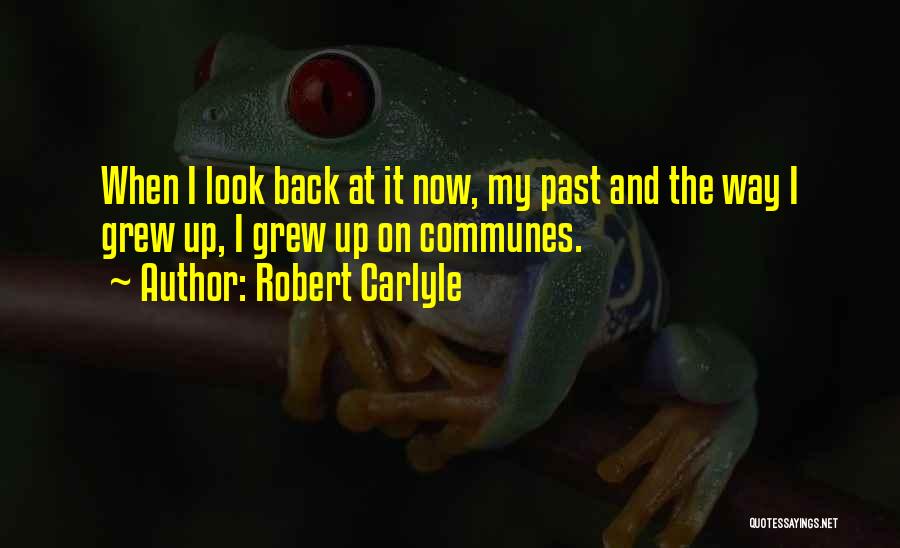 Robert Carlyle Quotes: When I Look Back At It Now, My Past And The Way I Grew Up, I Grew Up On Communes.