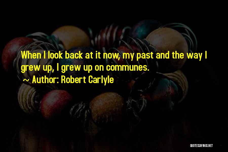 Robert Carlyle Quotes: When I Look Back At It Now, My Past And The Way I Grew Up, I Grew Up On Communes.