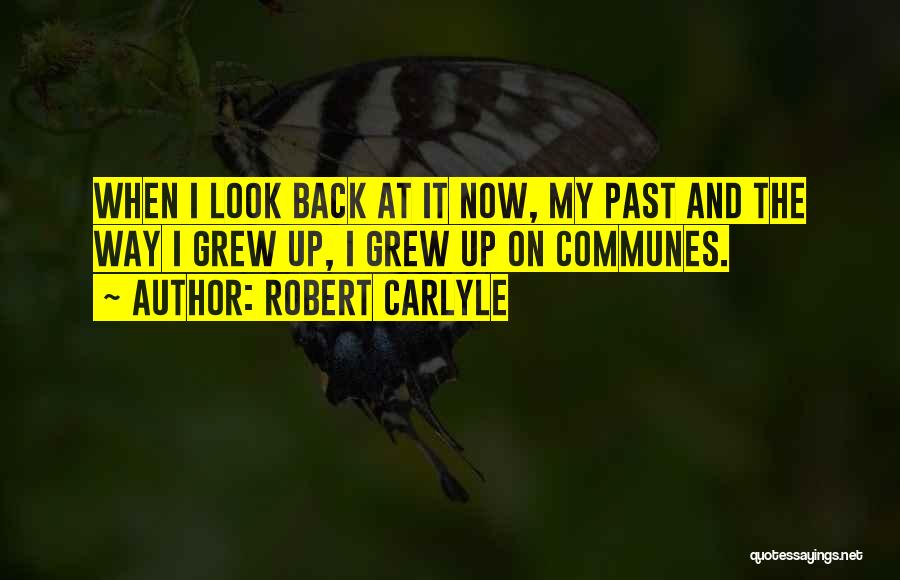 Robert Carlyle Quotes: When I Look Back At It Now, My Past And The Way I Grew Up, I Grew Up On Communes.
