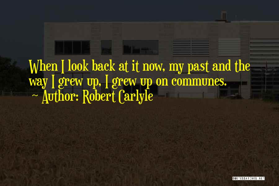 Robert Carlyle Quotes: When I Look Back At It Now, My Past And The Way I Grew Up, I Grew Up On Communes.