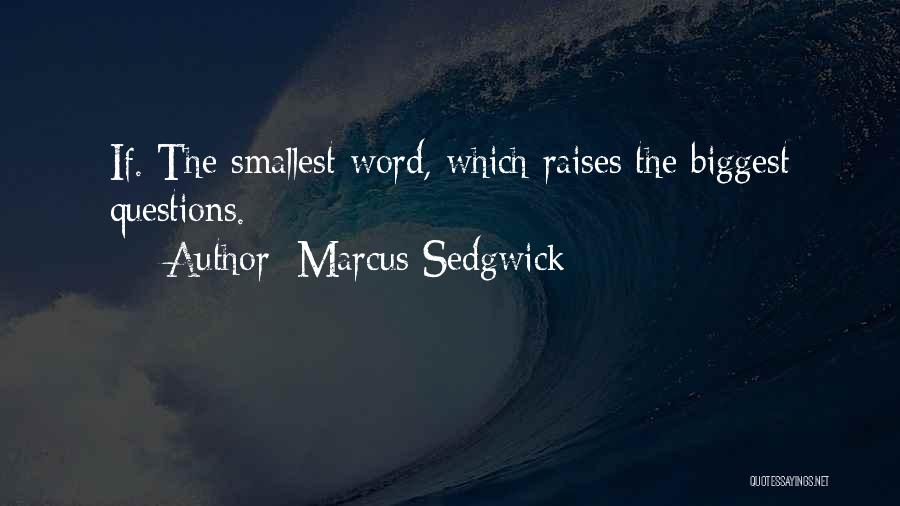 Marcus Sedgwick Quotes: If. The Smallest Word, Which Raises The Biggest Questions.