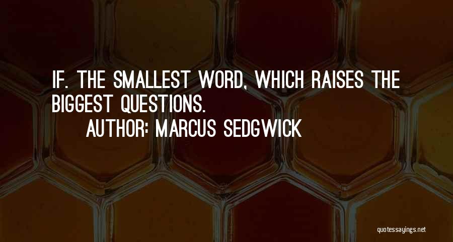 Marcus Sedgwick Quotes: If. The Smallest Word, Which Raises The Biggest Questions.